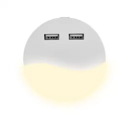 V-TAC VT-84 PUNTO LUCE LED ROTONDO CHIP SAMSUNG CON SENSORE CREPUSCOLARE E 2 PORTE USB - SKU 505 / 506 