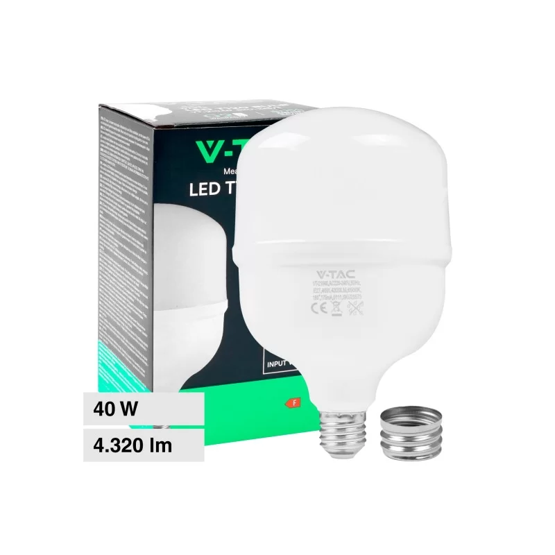 V-TAC VT-21040 LAMPADINA LED E27 / E40 HI-POWER 40W TUBOLARE T120 SMD - SKU 23572 / 23573 