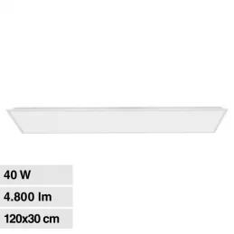 V-TAC VT-61140 PANNELLO LED SMD RETTANGOLARE 120X30 40W DA INCASSO CON DRIVER - SKU 23147 / 23148 