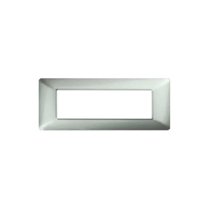 MAPAM PLACCA TECNOPOLIMERO 6P ARGENTO - MOD. M8007-05 - COMPATIBILE CON BTICINO MATIX 