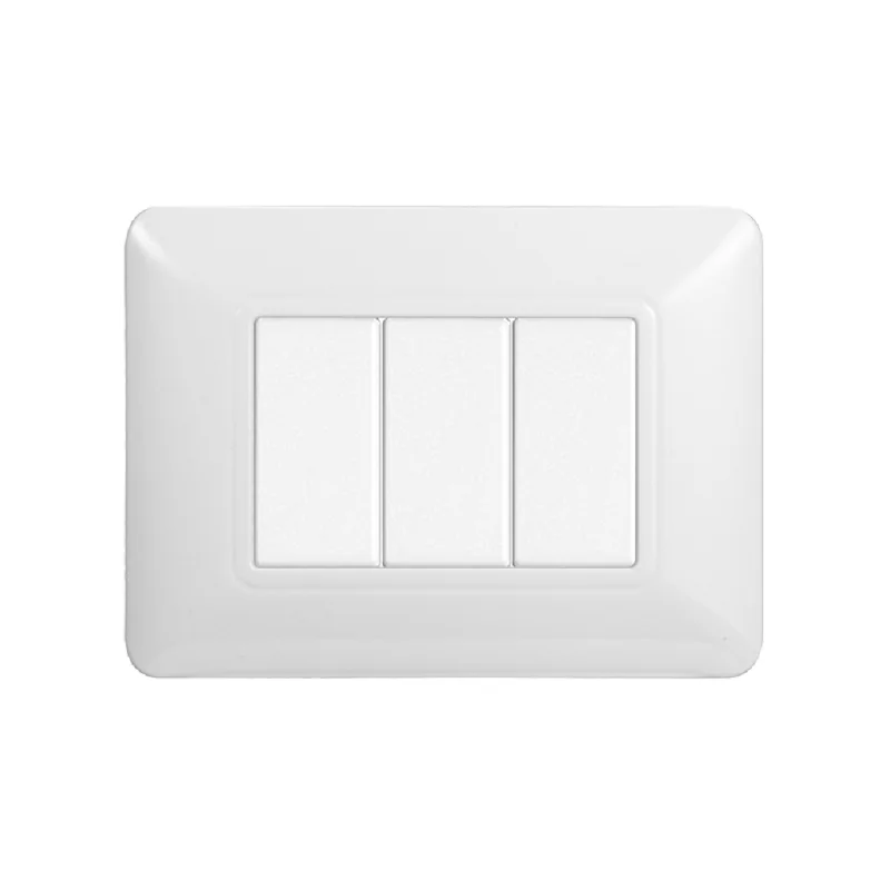 ETTROIT SOLAR PLACCA PLASTICA 3P BIANCA - MOD. MT83301 - COMPATIBILE CON BTICINO MATIX 