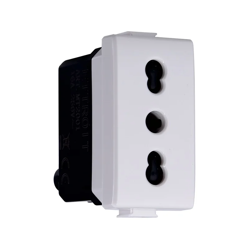 ETTROIT SOLAR PRESA BIPOLARE 2+T 16A - MOD. MT2001 - COMPATIBILE CON BTICINO MATIX 