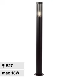 V-TAC VT-1185 LAMPIONE PORTALAMPADA DA GIARDINO PER LAMPADINE E27 CON FISSAGGIO A TERRA IP44 PALETTO 1M - SKU 10472 