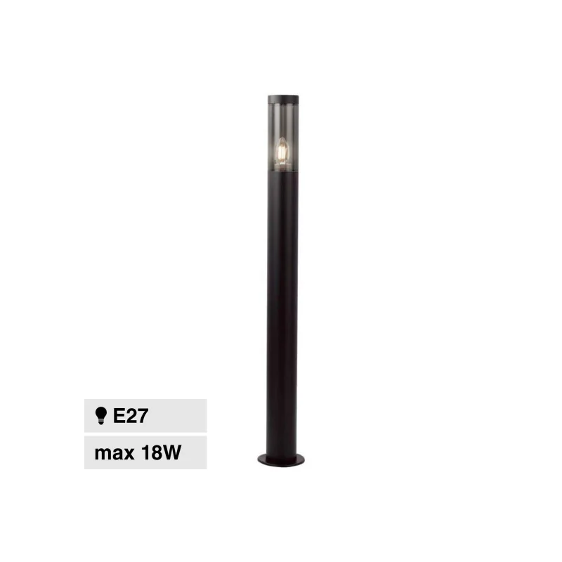 V-TAC VT-1185 LAMPIONE PORTALAMPADA DA GIARDINO PER LAMPADINE E27 CON FISSAGGIO A TERRA IP44 PALETTO 1M - SKU 10472 
