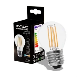 V-TAC VT-1980 LAMPADINA LED E27 4W BULB G45 MINIGLOBO FILAMENT VETRO TRASPARENTE - SKU 214306 / 214428 