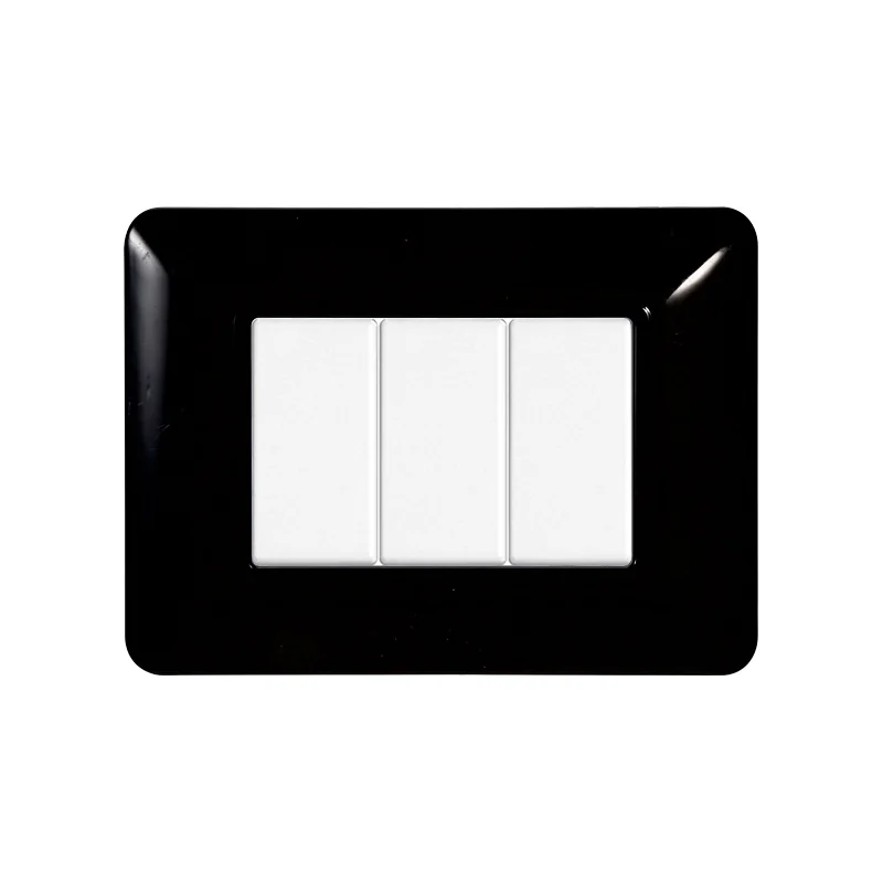 ETTROIT SOLAR PLACCA PLASTICA 3P NERO - MOD. MT83302 - COMPATIBILE CON BTICINO MATIX 