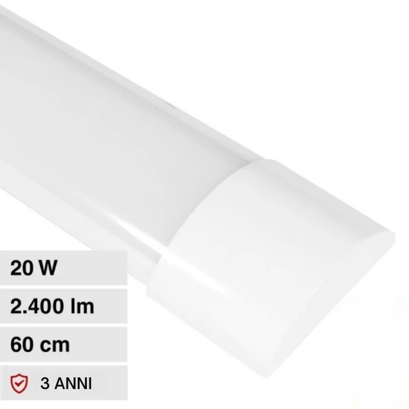 V-TAC VT-8320 TUBO LED PRISMATICO PLAFONIERA 20W LAMPADINA 60CM - SKU 23786 / 23787 