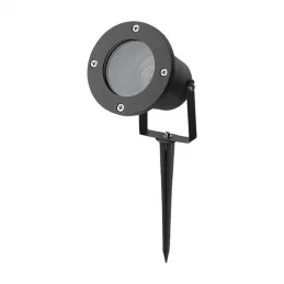 V-TAC VT-7701 PORTAFARETTO DA GIARDINO CON PORTALAMPADA PER LAMPADINE GU10 PICCHETTO DA INTERRAMENTO ALLUMINIO NERO - SKU 7571 