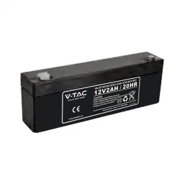 V-TAC VT-2-12 BATTERIA PIOMBO ACIDO 12V 2AH CON ATTACCHI T1 - SKU 23450 