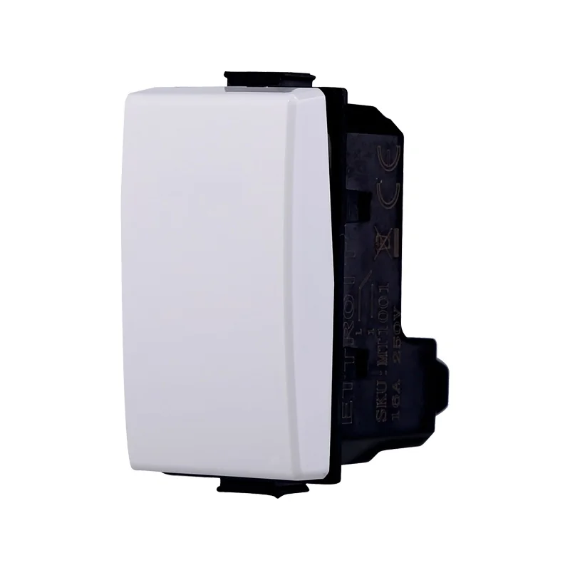 ETTROIT INTERRUTTORE UNIPOLARE (16A-250V) BIANCO - MOD. MT0401 - COMPATIBILE CON BTICINO MATIX 