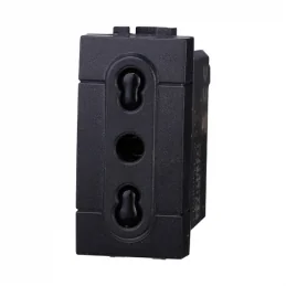 ETTROIT SPACE PRESA BIPASSO 2+T 16A - NERO - MOD. LN2001 - COMPATIBILE CON BTICINO LIVING LIGHT / INTERNATIONAL 