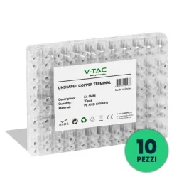 V-TAC MORSETTIERA DA 12 CONNETTORI PER CAVI ELETTRICI DA 5A E 5MM COLORE BIANCO - CONFEZIONE DA 10 PEZZI - SKU 11800 