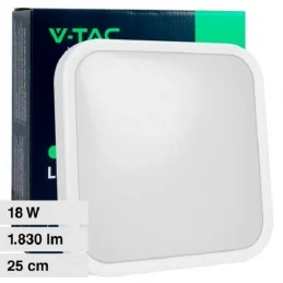 V-TAC VT-8618 PLAFONIERA LED QUADRATA 18W SMD CHIP SAMSUNG IP44 COLORE BIANCO - SKU 76241-24 / 76251-24 / 76261-24 