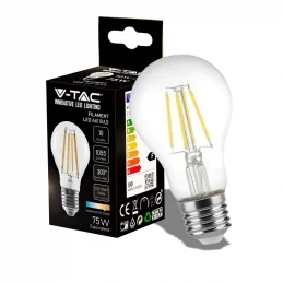 V-TAC VT-1981 LAMPADINA LED E27 10W BULB A60 GOCCIA FILAMENTO EXTRA LUNGO VETRO TRASPARENTE - SKU 214410 / 214411 / 214412 