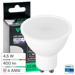 V-TAC VT-205 LAMPADINA LED GU10 4,5W FARETTO PAR16 SMD CHIP CREE - SKU 21201-6 / 21202-6 / 21203-6 