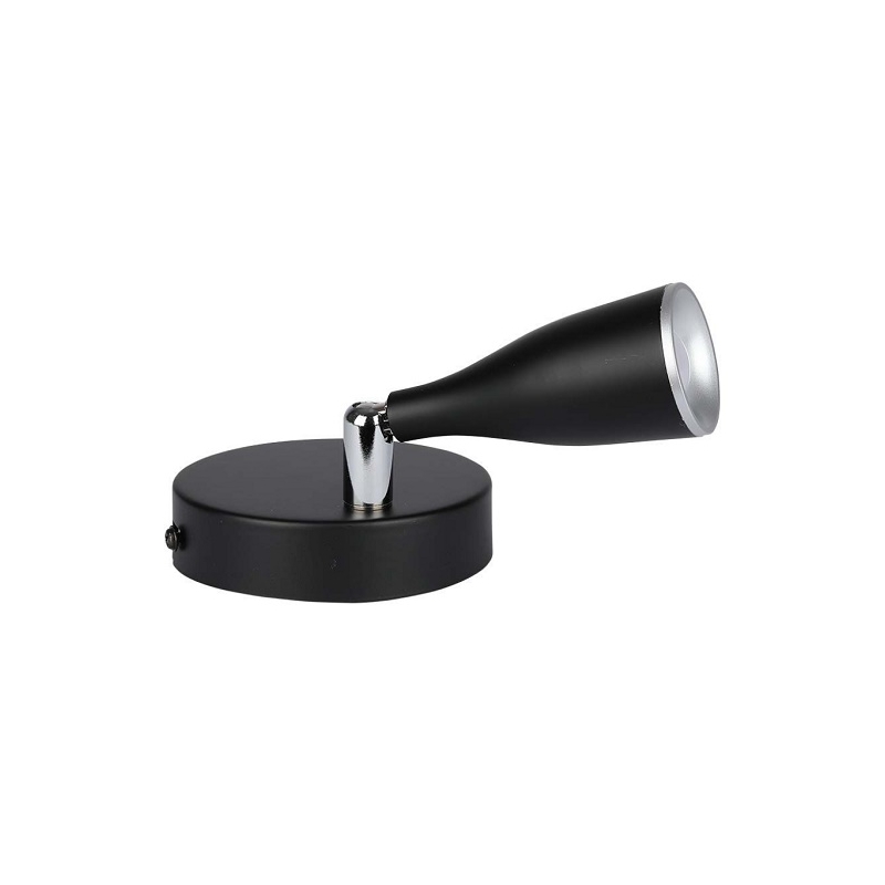 V-TAC VT-805 LAMPADA LED DA PARETE 4,5W SMD WALL LIGHT COLORE NERO APPLIQUE CON TESTA ORIENTABILE - SKU 218263 / 218265 