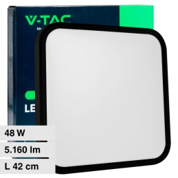V-TAC VT-8630 PLAFONIERA LED QUADRATA 48W SMD IP44 COLORE NERO - SKU 76481 / 76491 / 76501 