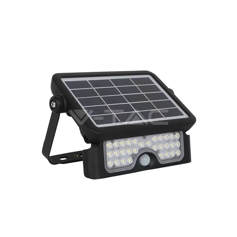V-TAC VT-777-5 LAMPADA DA MURO LED 5W CON PANNELLO SOLARE E SENSORE COLORE NERO - SKU 8547 