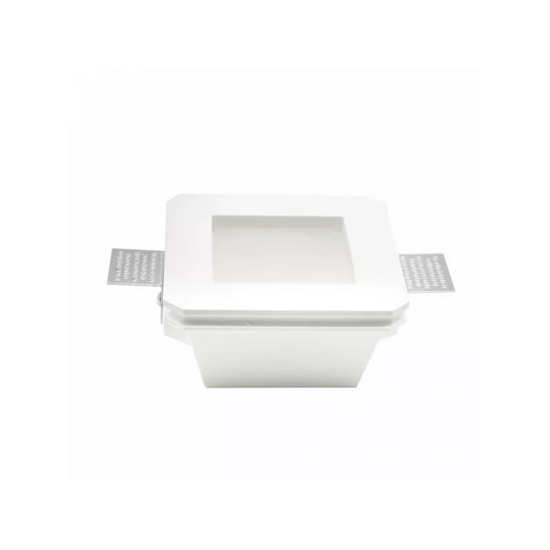 V-TAC VT-801SQ PORTAFARETTO QUADRATO DA INCASSO IN GESSO E VETRO PER LAMPADINE GU10 E GU5.3 - SKU 3691 