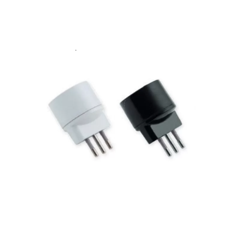 WIVA ADATTATORE SINGOLO SCHUKO CON SPINA 10A - COLORE BIANCO O NERO 
