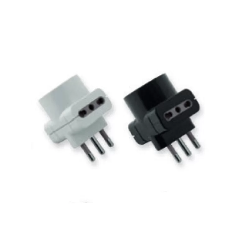 WIVA ADATTATORE TRIPLO CON PRESA SCHUKO E SPINA 16A - COLORE BIANCO O NERO 