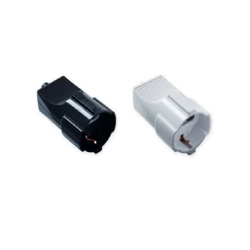 WIVA PRESA SINGOLA MULTISTANDARD CON USCITA CAVO DRITTA - COLORE BIANCO O NERO 