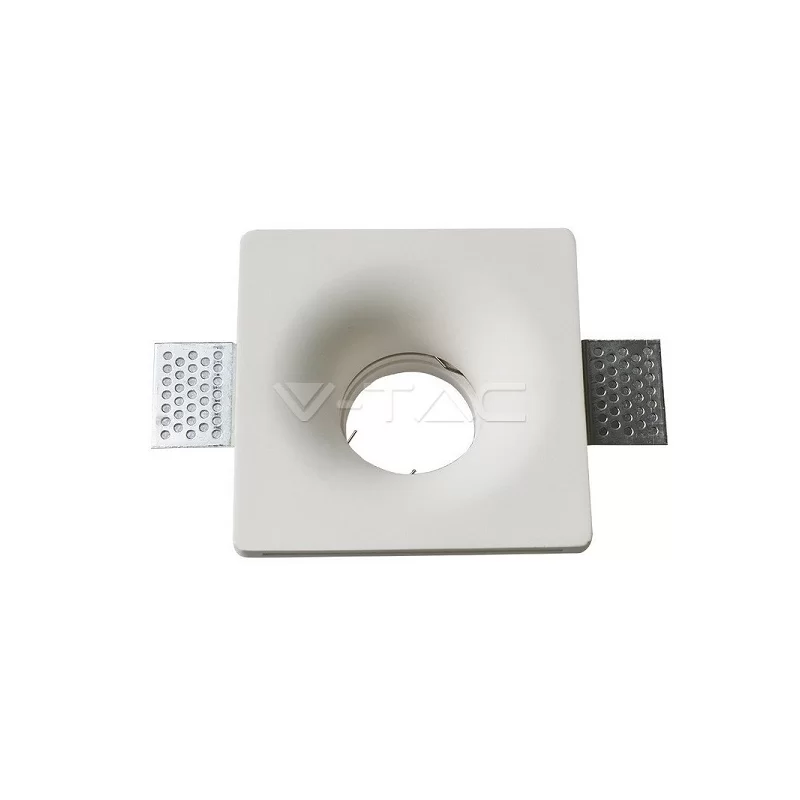 V-TAC VT-714SQ PORTAFARETTO QUADRATO DA INCASSO IN GESSO PER LAMPADINE GU10 E GU5.3 - SKU 3674 