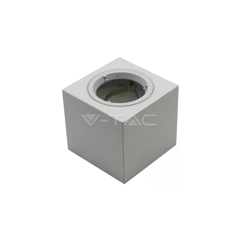 V-TAC VT-716SQ PORTAFARETTO QUADRATO A MONTAGGIO SUPERFICIALE IN GESSO PER LAMPADINE GU10 - SKU 3666 