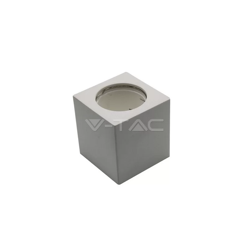 V-TAC VT-727SQ PORTAFARETTO QUADRATO A MONTAGGIO SUPERFICIALE IN GESSO PER LAMPADINE GU10 E GU5.3 - SKU 3664 
