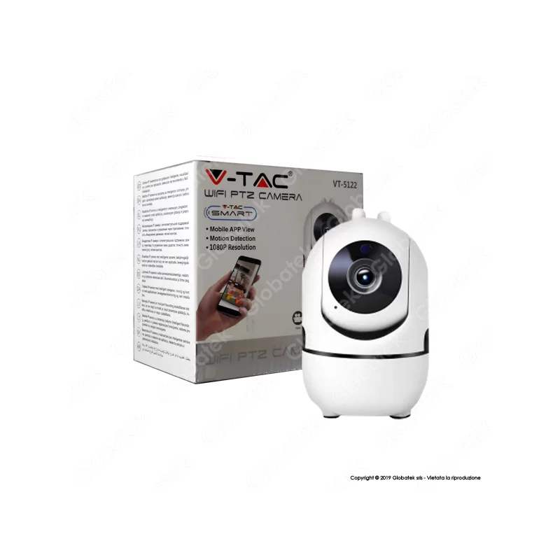 V-TAC VT-5122 TELECAMERA DI SORVEGLIANZA WIFI IP PTZ 1080P - SKU 8439 