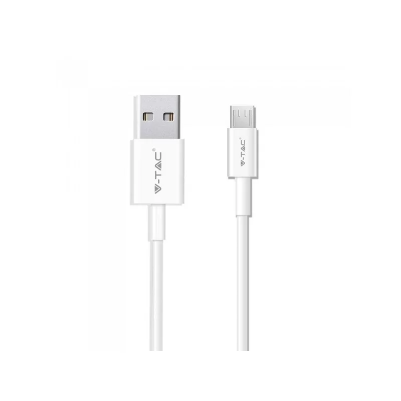 V-TAC VT-5321 SILVER SERIES USB DATA CABLE MICRO USB CAVO COLORE BIANCO 1M - SKU 8484 