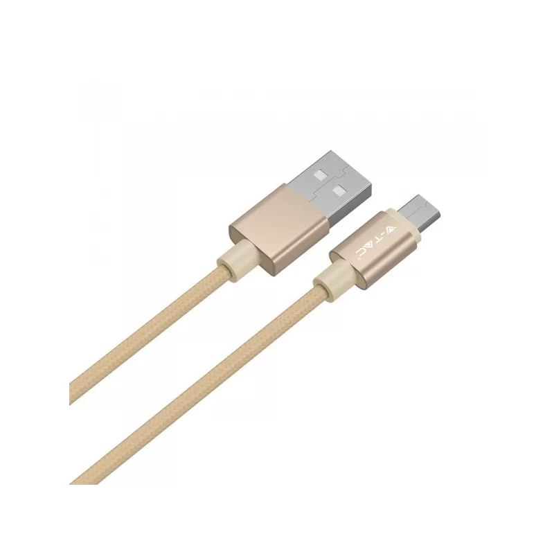 V-TAC VT-5331 PLATINUM SERIES USB DATA CABLE MICRO USB CAVO IN CORDA COLORE ORO 1M - SKU 8490 