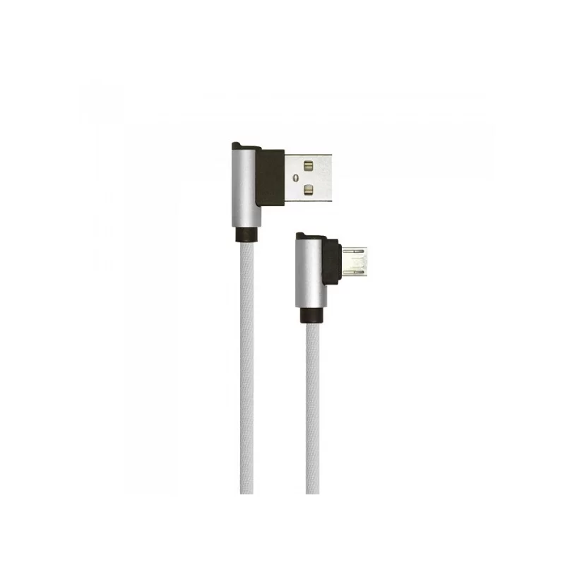 V-TAC VT-5361 DIAMOND SERIES USB DATA CABLE MICRO USB CAVO IN CORDA COLORE GRIGIO CON CONNETTORI A L 1M - SKU 8636 